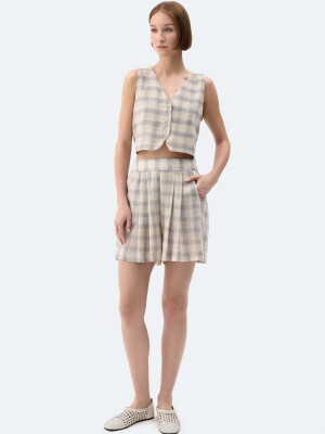 Grey Checkered Waistcoat