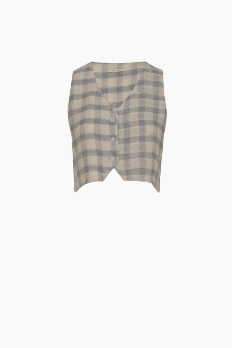 Grey Checkered Waistcoat