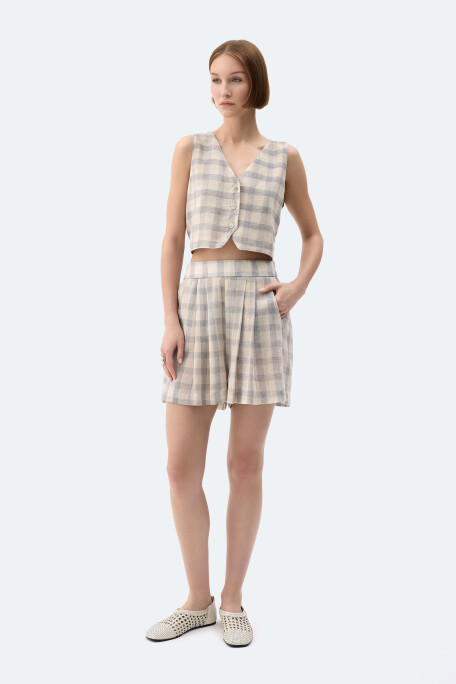 Grey Checkered Shorts