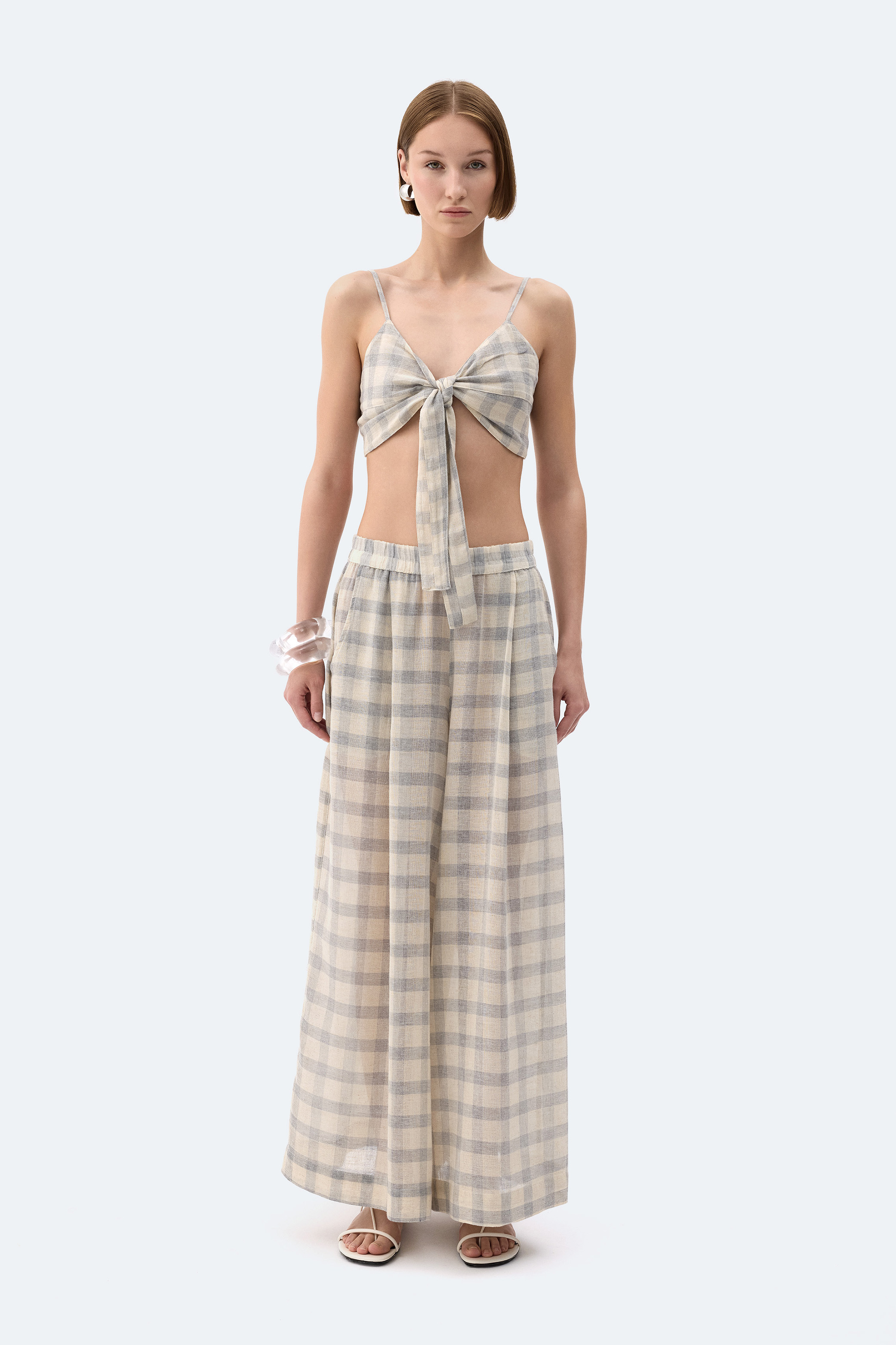 Grey Checkered Bra