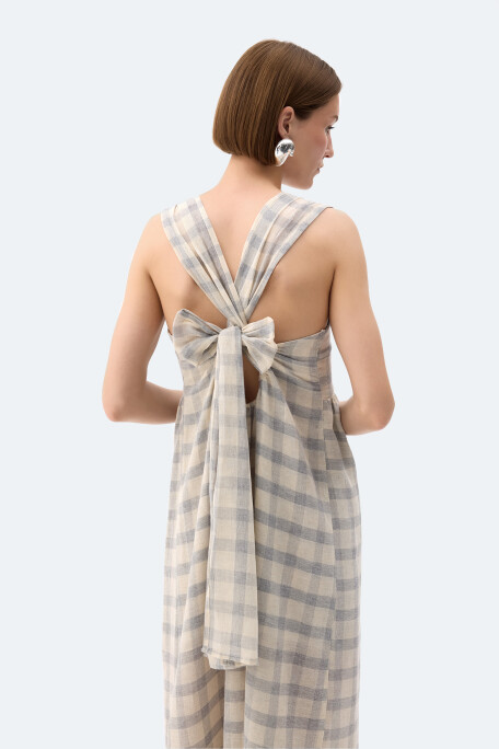 Grey Checkered Strappy Dress