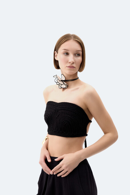 Black Linen Bustier