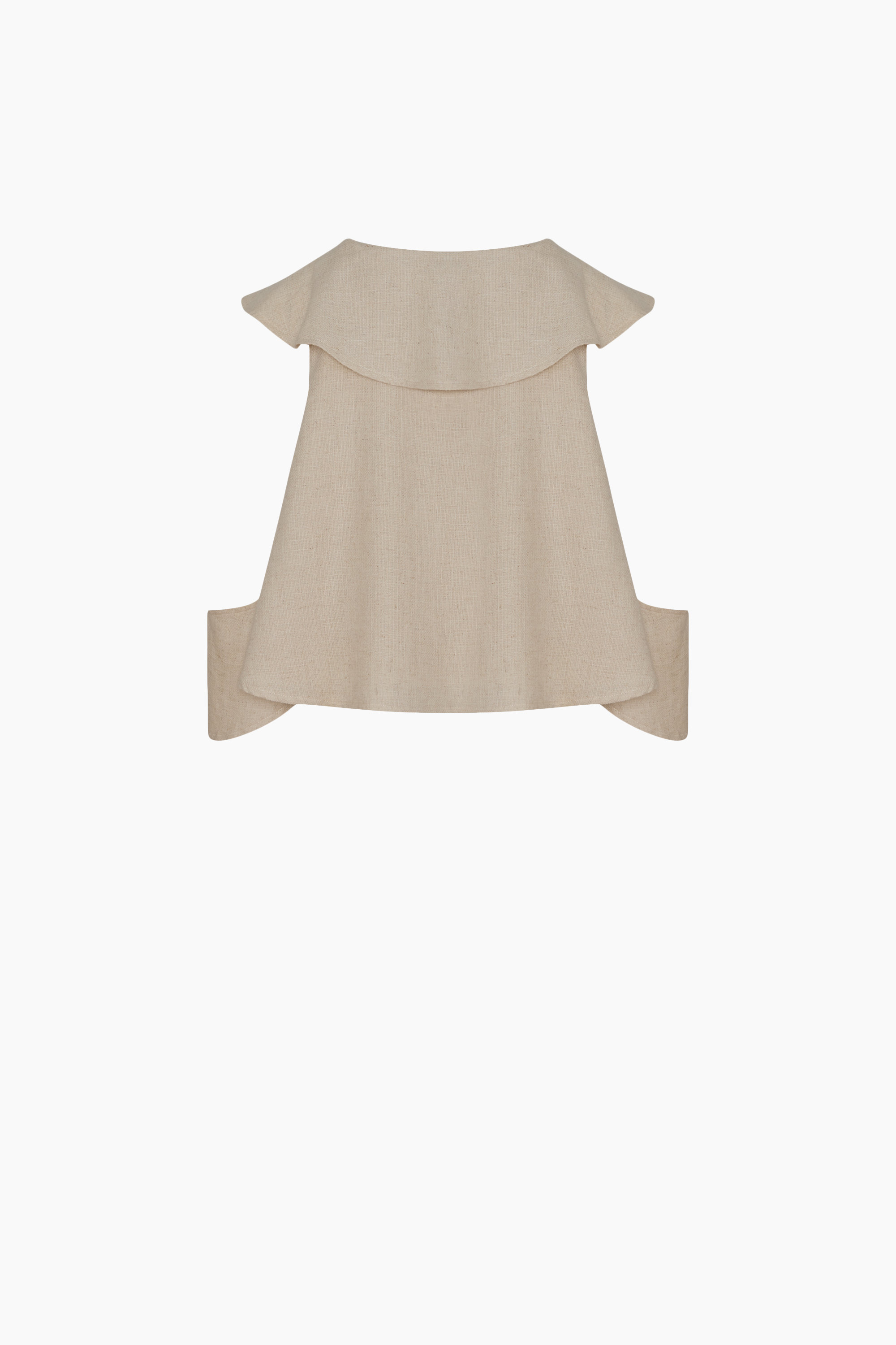 Natural Linen Ruffled Blouse