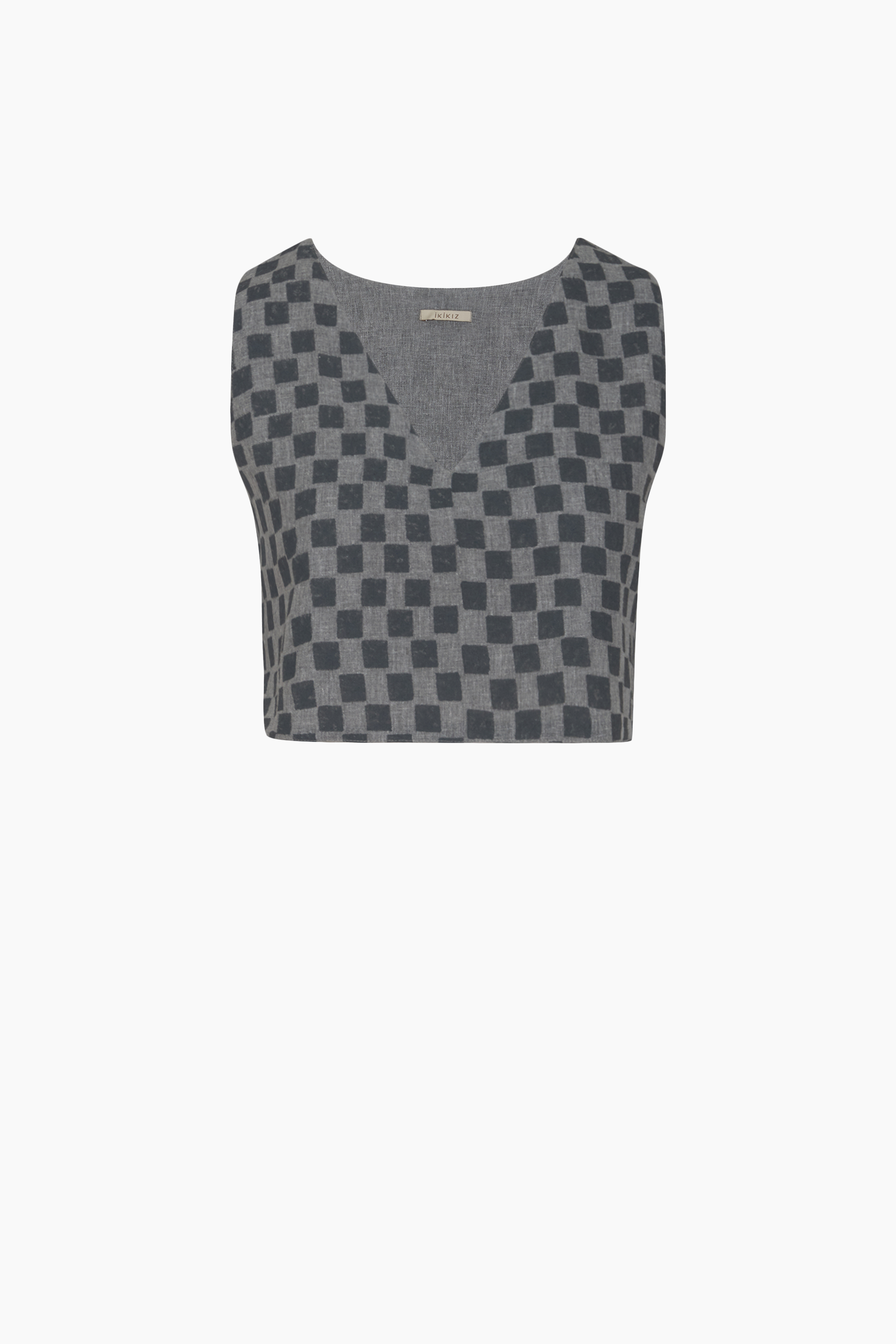 Checkered Crop Blouse