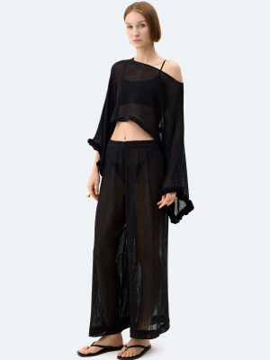 Black Crochet Pants