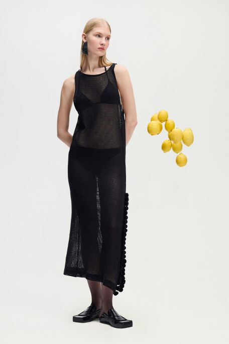 Black Crochet Dress