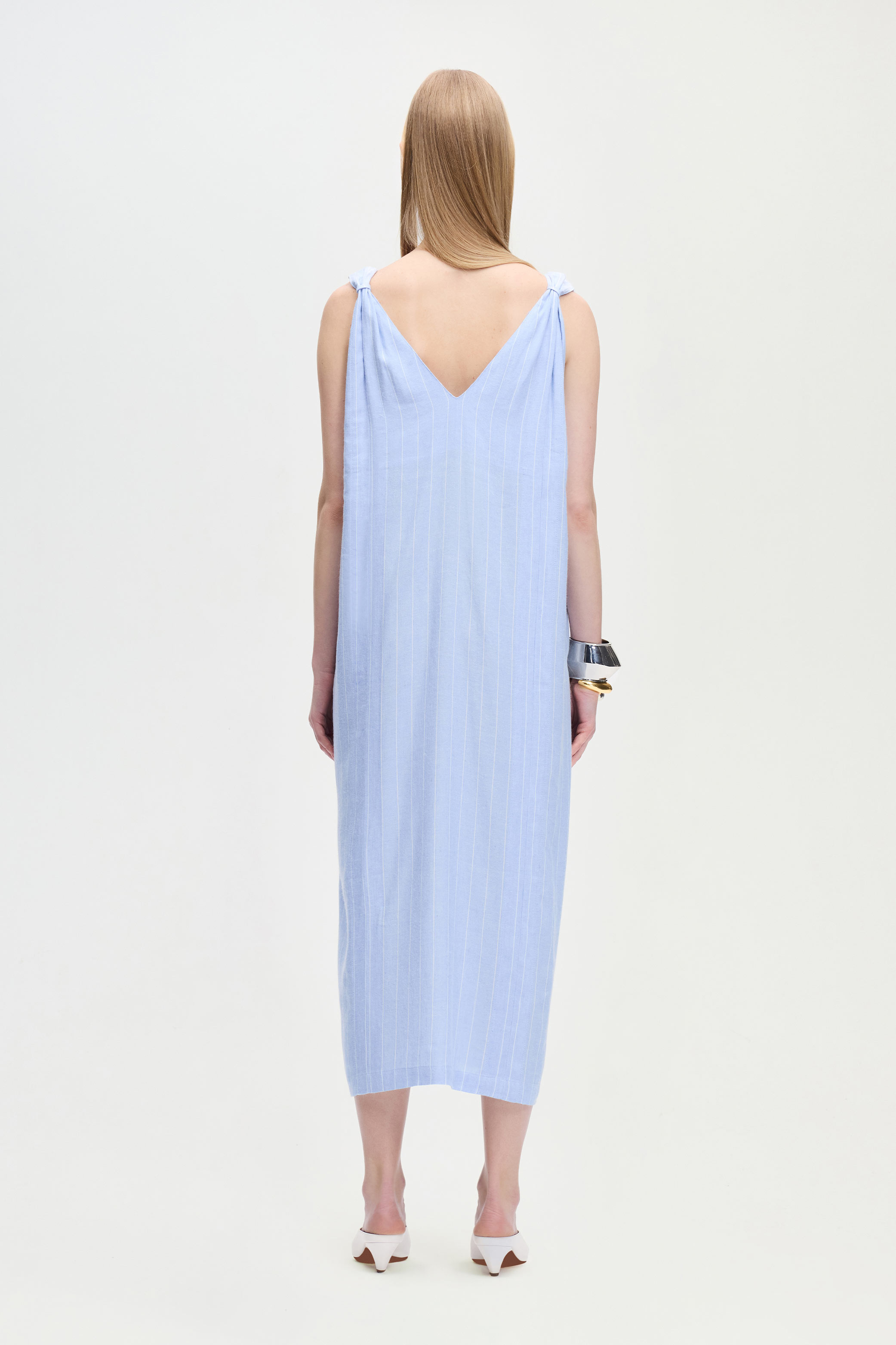 Linen Blend Striped Dress