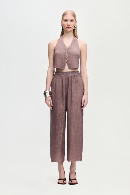 Linen Brown Waistcoat