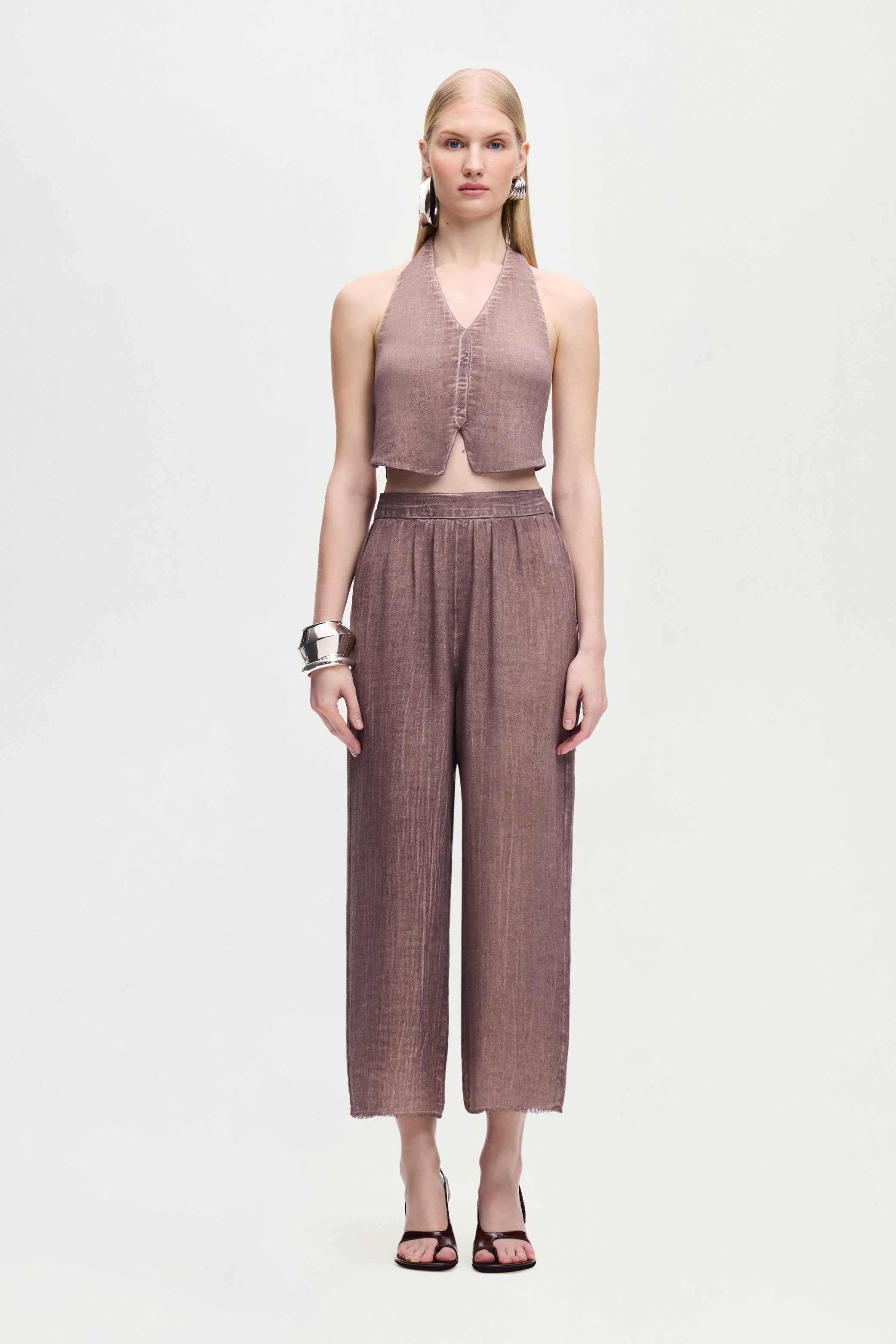 Linen Brown Waistcoat