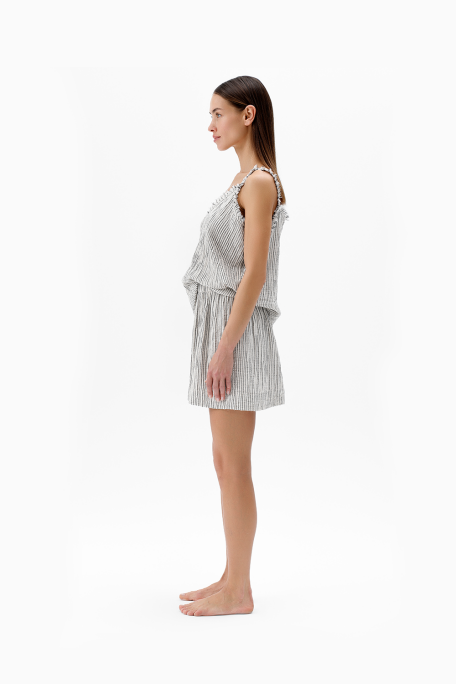 Striped Linen Strappy Blouse