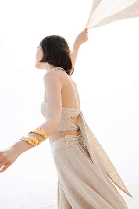 Linen Bandeau Top