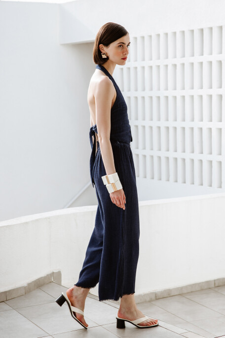 Linen Navy Pants
