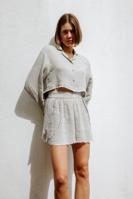 Lyocell Striped Linen Shirt