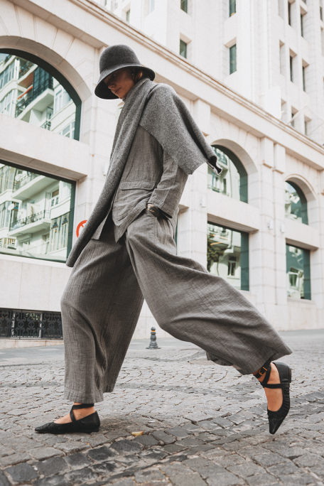 Grey Palazzo Pants