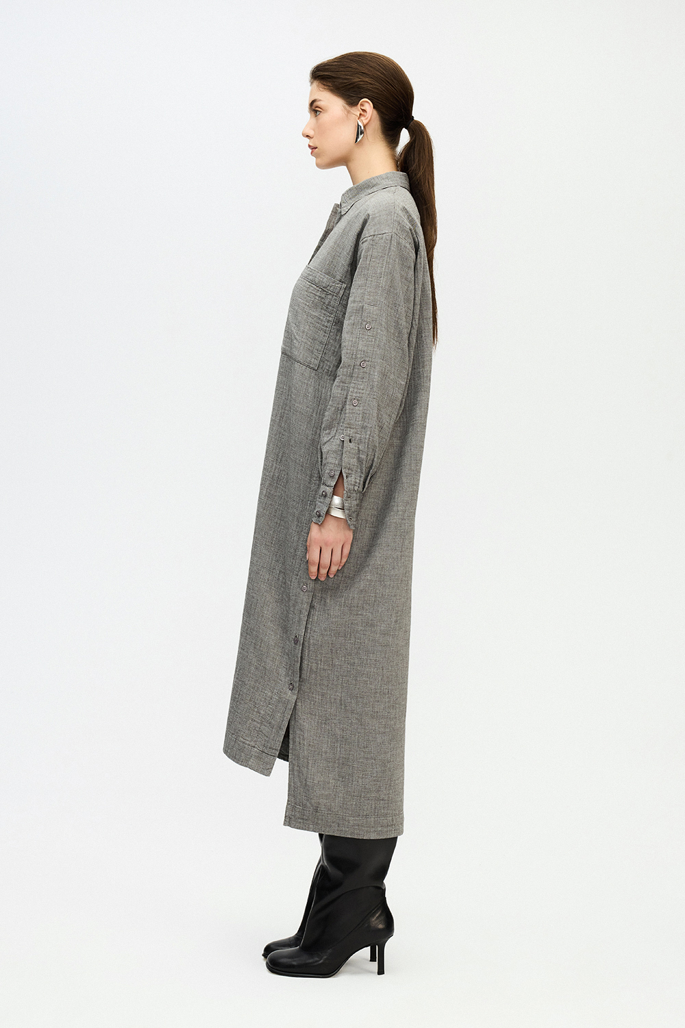 Grey Shirt Dress