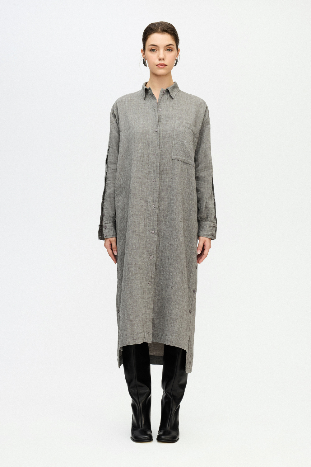 Grey Shirt Dress