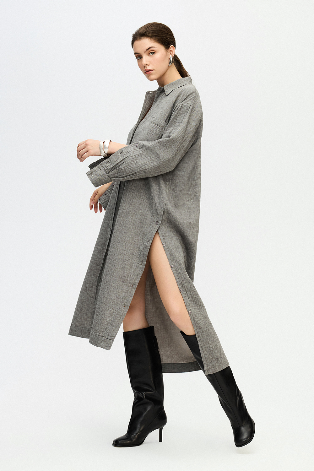 Grey Shirt Dress