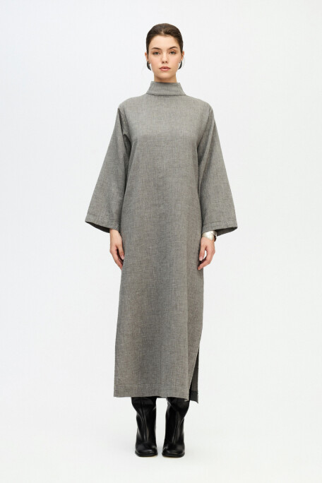Grey High Neck Dress