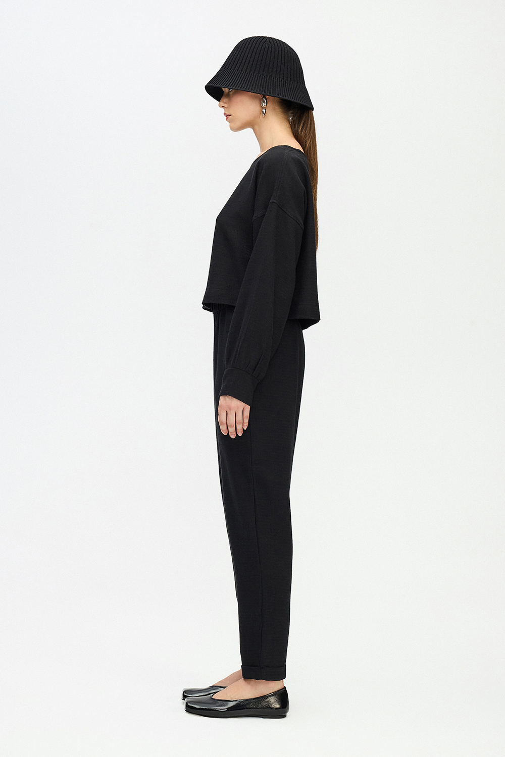 Black Crop Blouse
