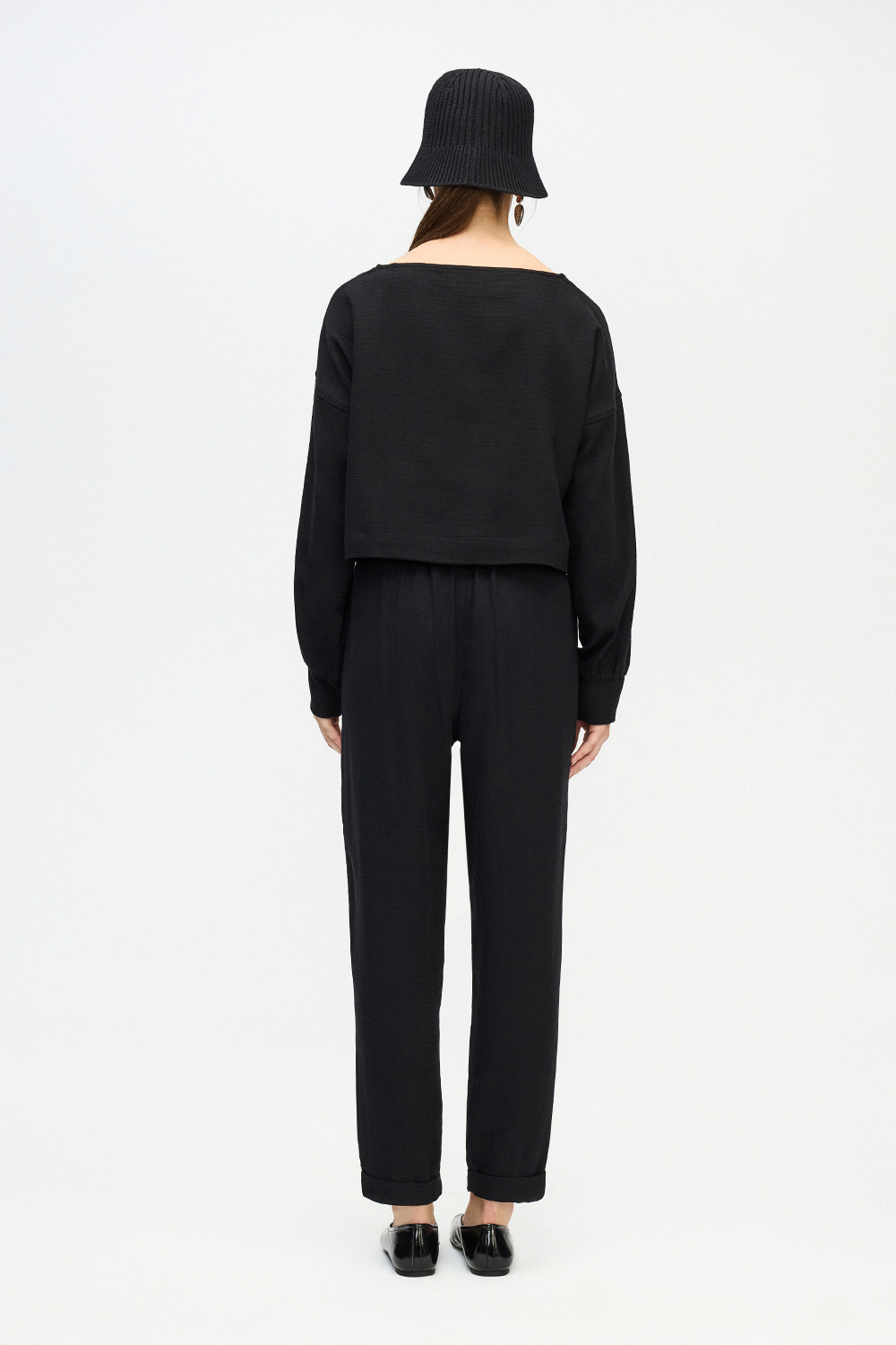Black Crop Blouse