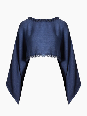 Linen Navy Blouse