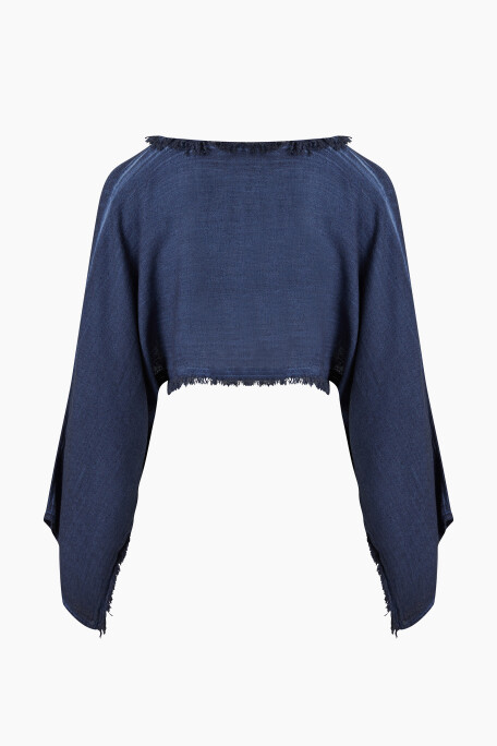 Linen Navy Blouse