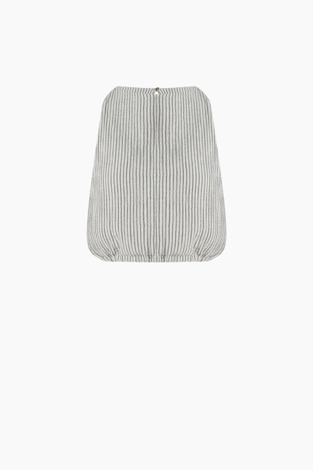 Crinkle Striped Linen Tank Top