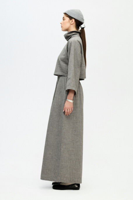 Grey High Neck Blouse