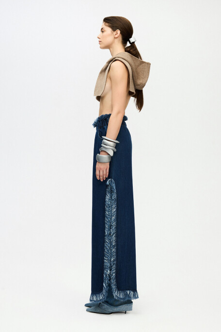 Denim Slit Pants