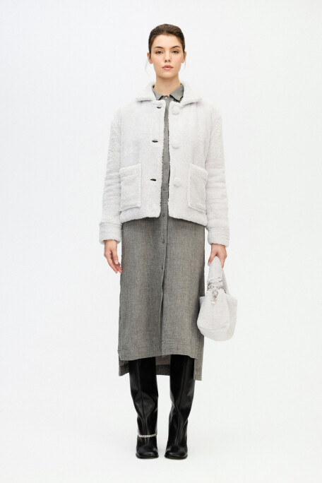 Grey Sherpa Short Jacket