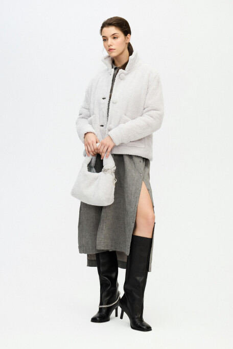 Grey Sherpa Short Jacket