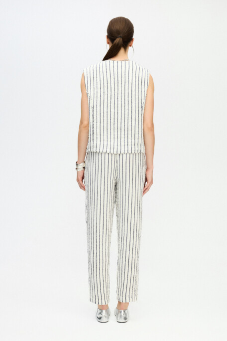 Striped Textured Waistcoat