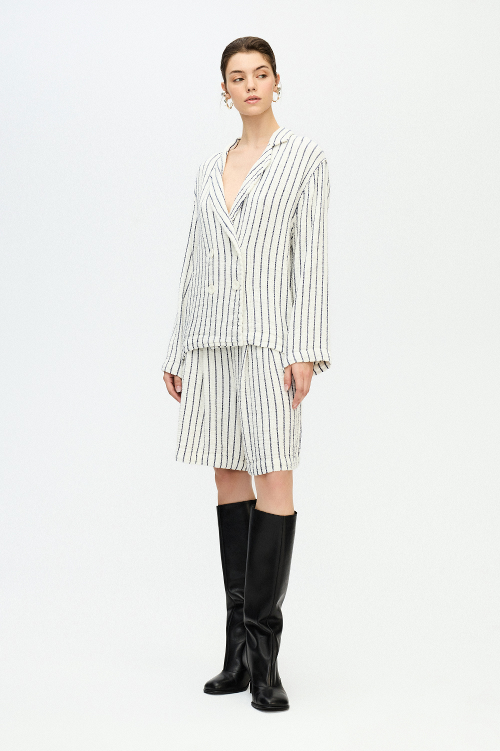 Striped Textured Shorts